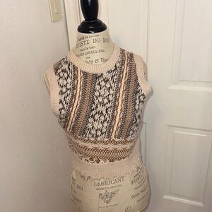 rag & bone Cream and Brown Knit Vest